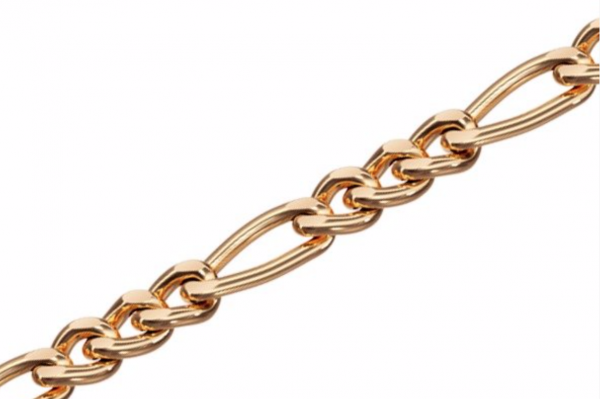 Figaro Tres 14ct Gold Chain Necklace