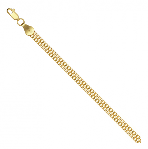 18ct Yellow Gold Diamond Cut Double Bismarck Necklace