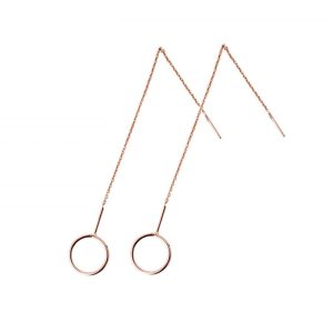 Ring Pull Through Earrings Rose Gold Onlyway Jewelry