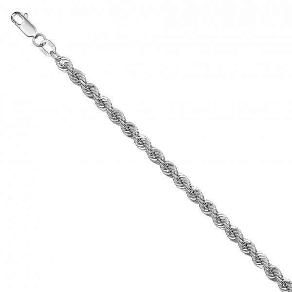 14ct White Gold Diamond Cut Rope Bracelet StarDust