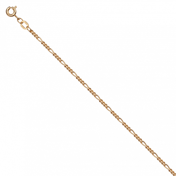 9ct Rose Gold Diamond Cut Figaro Bracelet