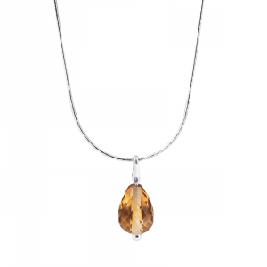 citrine pendant sterling silver chain onlyway jewelry