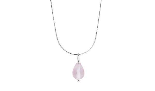 rose quartz pendant sterling silver chain onlyway jewelry