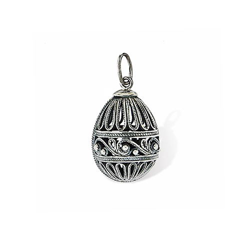 Faberge Egg Pendant 925 Sterling Silver