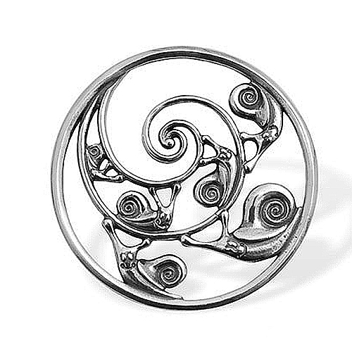Magic Snails Pendant 925 Sterling Silver
