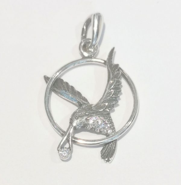 hummingbird silver pendant