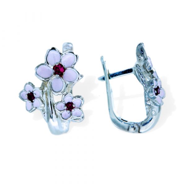 Cherry Blossom Earrings Sterling Silver Artisan jewellery
