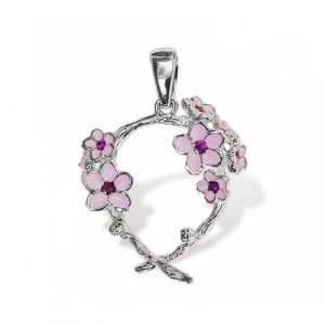 cherry blossom pendant sterling silver onlyway jewelry