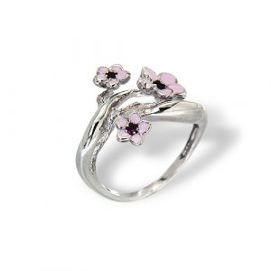 Cherry Blossom Silver Ring Artisan Jewellery onlyway jewelry
