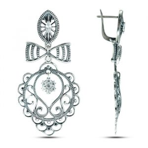 Bow Earrings Sterling silver onlyway jewelry