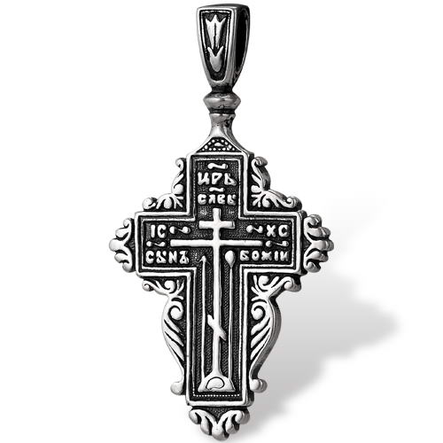 Religious Orthodox Cross Pendant Large size Sterling Silver Onlyway Jewelry