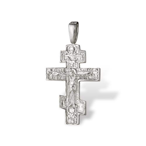 Religious Crucifix Cross Pendant Medium Size Recycled Sterling Silver 925 Onlyway Jewelry