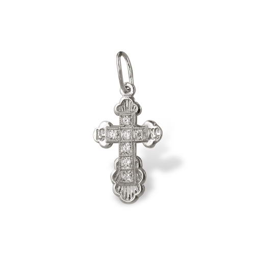 Small Silver Cross Encrusted with CZ stones by Onlyway Jewelry