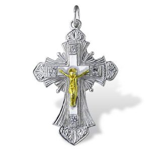 Christian Silver Cross Encrusted Onlyway Jewelry